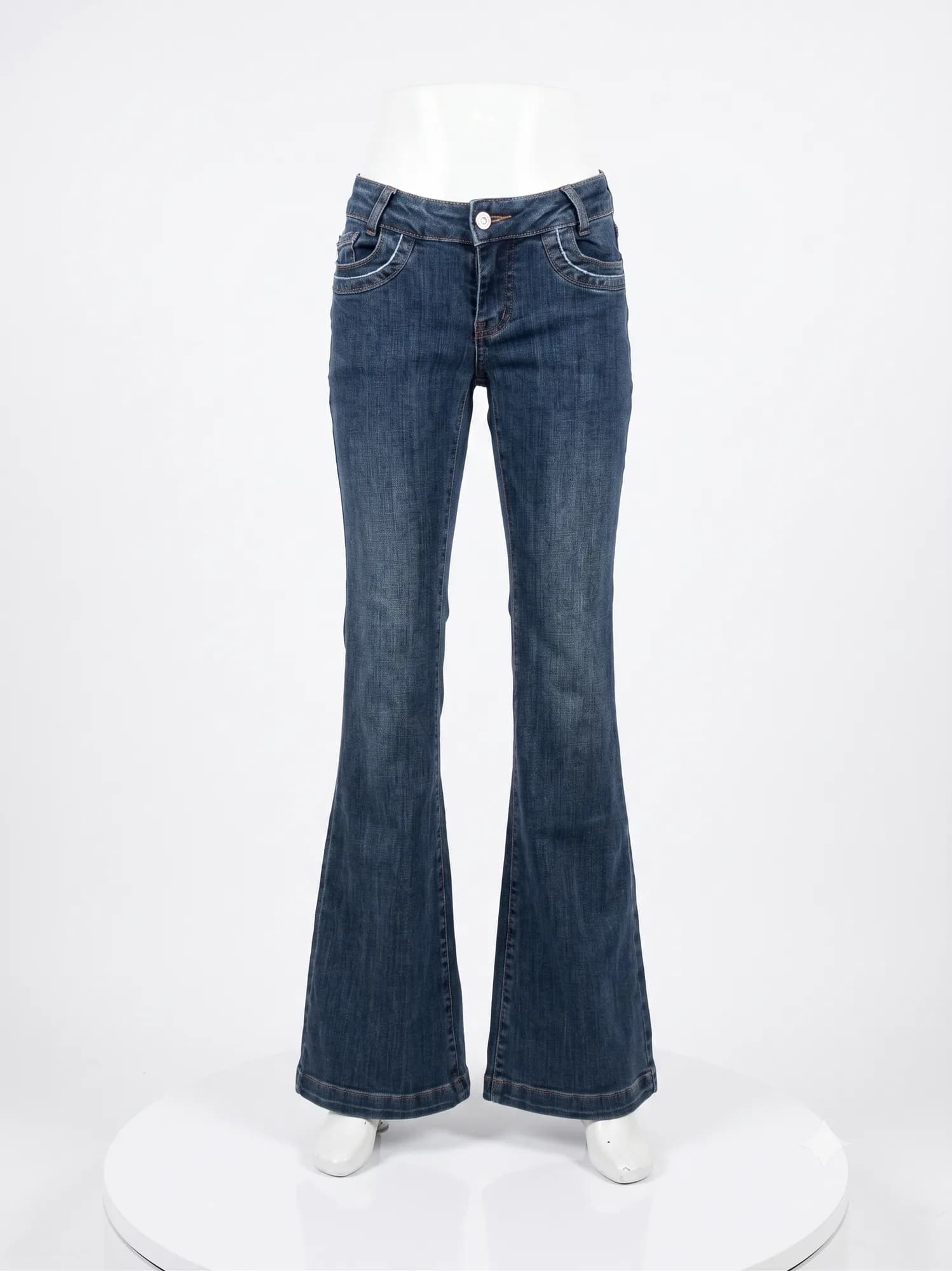 Эмэгтэй "Retro Denim" Гүн Хөх Трапец Жинс